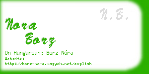 nora borz business card