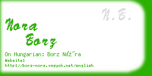 nora borz business card